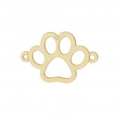 14K Gold AU 585, Dog Paw Pendant, Connector, Gold Jewelry, LKZ-00366 - 0,30
