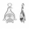 Penguin Pendant, Swarovski Rivoli 6 mm, Pendant Findings, ODL-00380 (1122 SS 29)