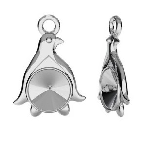 Penguin Pendant, Swarovski Rivoli 6 mm, Pendant Findings, ODL-00380 (1122 SS 29) Penguin Pendant, Swarovski Rivoli 6 mm, Pendant Findings, ODL-00380 (1122 SS 29)