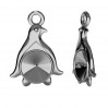 Penguin Pendant, Swarovski Rivoli 6 mm, Pendant Findings, ODL-00380 (1122 SS 29)