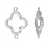 Clover Pendant, Connector, Silver Jewelry, ODL-00510 
