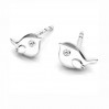 Bird Earring Posts with Swarovski, Earring Findings,  ODL-00511 KLS (L+R) 