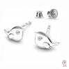 Bird Earring Posts with Swarovski, Earring Findings,  ODL-00511 KLS (L+R) 