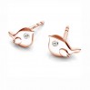 Bird Earring Posts with Swarovski, Earring Findings,  ODL-00511 KLS (L+R) 