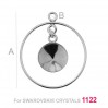 Riipus, koruosat, Swarovski Rivoli, 10mm OKSV 1122 10 MM ver.3 - S-EARRING 016