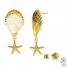 Seashell Earring Posts, Earring Findings, Jewelry Findings, ODL-00515 KLS 