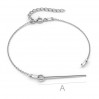 Bracelet Base, Silver Chains, 17+4cm,  S-BRACELET 3