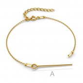 Bracelet Base, Silver Chains, 17+4cm,  S-BRACELET 3