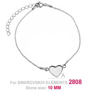 Rannekorupohja, koruosat, Swarovski 2808 sydän, HKSV 2808 10MM BR + R1 50 Rannekorupohja, koruosat, Swarovski 2808 sydän, HKSV 2808 10MM BR + R1 50