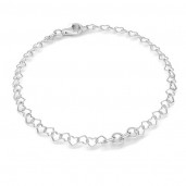 Bracelet Base, Heart Chain, 16,5cm, Silver Chains, S-BRACELET 10 (SRC 045)