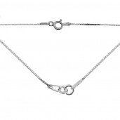 Necklace Base, Silver Chains (20+20+1cm) Box Chain, -S-CHAIN 3  KV 015 4L