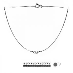 Halskette Basis, Schlangenkette, Silberketten, 20+20cm,  S-CHAIN 6 - (20+20 cm) SNAKE 020 DC8L