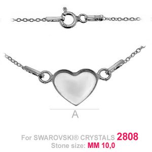 Halsketten Basis, Silberschmuck, Swarovski 2808,  - HKSV 2808 10MM NA