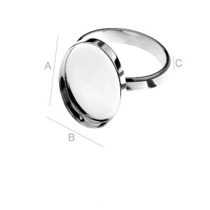 Silberring, Gießharzschmuck, Ringteile, RING FMG 13x18 mm Silberring, Gießharzschmuck, Ringteile, RING FMG 13x18 mm