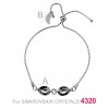 Armband Basis, Swarovski Pear Fancy 4320, Schmuckteile, OKSV 4320 MM 14 BR+SL2 