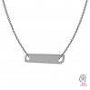 Rectangular Pendant, Connector, Silver Jewelry, LKM-2016 - 0,80 7,4x36 mm