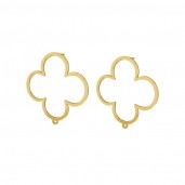 Clover Earring Studs with Eyelet, Silver Jewelry, LK-2571 KLS - 0,50 35x37,4 mm 