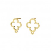 Clover Earring Studs with Eyelet, Silver Jewelry, LK-2572 KLS - 0,50 13x15,4 mm 
