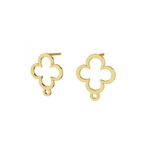 Clover Earring Studs with Eyelet, Silver Jewelry, LK-2572 KLS - 0,50 13x15,4 mm Clover Earring Studs with Eyelet, Silver Jewelry, LK-2572 KLS - 0,50 13x15,4 mm