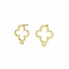 Clover Earring Studs with Eyelet, Silver Jewelry, LK-2572 KLS - 0,50 13x15,4 mm 