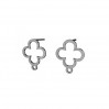 Kleeblatt-Ohrstecker mit Öse, Silberschmuck, LK-2572 KLS - 0,50 13x15,4 mm 