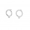 Circle Earring Posts with Eyelet, Silver Jewelry, 13mm,  LK-2574 KLS - 0,50 13x15,4 mm 