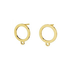 Circle Earring Posts with Eyelet, Silver Jewelry, 13mm, LK-2574 KLS - 0,50 13x15,4 mm Circle Earring Posts with Eyelet, Silver Jewelry, 13mm, LK-2574 KLS - 0,50 13x15,4 mm