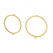 Circle Earring Post with Eyelet , Silver Jewelry, 35mm,  LK-2576 KLS - 0,50 35x37,4 mm