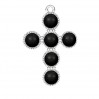 Kreuz-Anhänger, Swarovski Perlen, Silberschmuck, ODL-00666 20,5x29,5 mm ver.3 