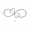 Infinity Sign with Heart Pendant, Jewelry Findings, LK-0808 - 0,50