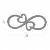 Infinity Sign with Heart Pendant, Jewelry Findings, LK-0808 - 0,50