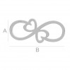 Infinity Sign with Heart Pendant, Jewelry Findings, LK-0808 - 0,50