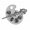 Rose-Anhänger, Silberschmuck, ODL-00730 14x18,5 mm