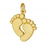 Baby Feet Pendant with Jump Ring, Silver Jewelry, LKM-2643 - 0,50 16x19,5 mm