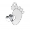 Baby Füße mit Swarovski Herz Anhänger, Silberschmuck, LKM-2644 - 0,50 13x14,7 mm