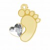 Baby Füße mit Swarovski Herz Anhänger, Silberschmuck, LKM-2644 - 0,50 13x14,7 mm