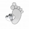 Baby Füße mit Swarovski Herz Anhänger, Silberschmuck, LKM-2644 - 0,50 13x14,7 mm