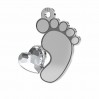 Baby Füße mit Swarovski Herz Anhänger, Silberschmuck, LKM-2644 - 0,50 13x14,7 mm