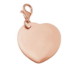 Heart Pendant with Clasp, Silver Jewelry, CHARMS - Element Engrave 4 Heart Pendant with Clasp, Silver Jewelry, CHARMS - Element Engrave 4