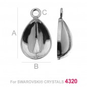 Pendat Base, Swarovski 4320, Silver Jewelry, OKSV 4320 MM 14 CON 1
