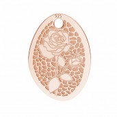 Roses Pendant, Silver Jewelry, LKM-2679 - 0,50 10,9x15 mm