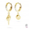 Creole Earrings with Swarovski, Earring Findings, ODL-00756 BZO 13,5x17 mm