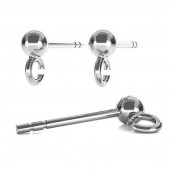 Ohrstecker mit offenen Öse, Ohringteile, 3mm, STW 3,0