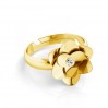Flower Ring with Crystal, Jewelry Findings, ODL-00624