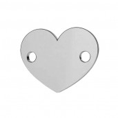 Heart Pendant, Connector Silver Jewelry, LKM-2757 - 0,50 6x7,5 mm
