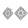 Neliö korvakorut, korvakoruosat, hopeakorut, LK-0667 KLS - 0,50 
