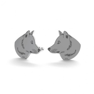 Wolf-Ohrstecker, Ohrringteile, Silberschmuck, LK-0904 KLS - 0,50 Wolf-Ohrstecker, Ohrringteile, Silberschmuck, LK-0904 KLS - 0,50