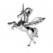 Unicorn Pendant, Jewelry Findings, ODL-00778 15,5x16,2 mm 