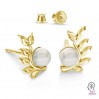 Earring Posts Swarovski Pearls 4mm, Earring Findings, ODL-00791 L+P 6,7x10,5 mm (5818 MM 4) 