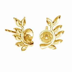 Earring Posts Swarovski Pearls 4mm, Earring Findings, ODL-00791 L+P 6,7x10,5 mm (5818 MM 4) 